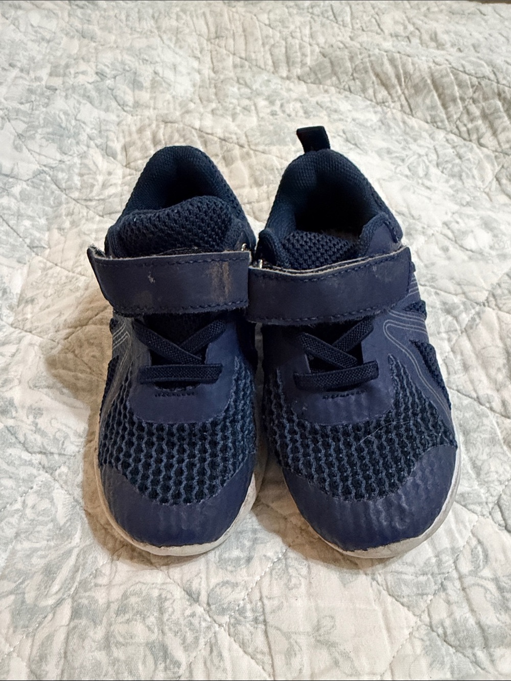 Kids Navy Athletic Sneakers with Hook-and-Loop Closure
